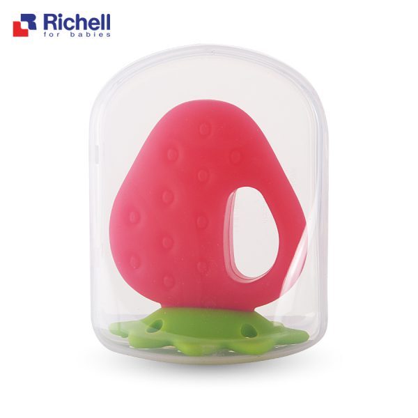 Gặm nướu silicone Richell có hộp – Quả dâu RC22026