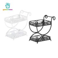 Gamchiano 1: 12 Chậu Cây Kệ Trưng Bày Thu Nhỏ Kệ Trưng Bày Nội Thất Hai Lớp Giá Mô Phỏng Cho Xe Lửa Mô Hình