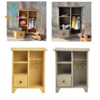 Gamchiano 1 / 12 Nhà Búp Bê Bằng Gỗ Đứng Tủ Quần Áo Mini Giá May Mặc Thực Tế DIY Accs Nội Thất Thu Nhỏ Cho Thủ Công Quà Tặng Đồ Nội Thất