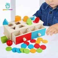 Gamchiano Hộp Gỗ Đồ Chơi Giáo Dục Bóng Thả Đồ Chơi Đối Tượng Đồ Chơi Vĩnh Cửu