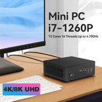 Gamer Office Mini PC Intel Core i7 1260P Processor 12 Cores Win 11 DDR4 M.2 NVMe SSD Dual-band WiFi 4K 8K UHD Display