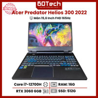 Gaming Acer Predator Helios 300 2022 - Core i7-12700H/RAM 16G/SSD 512G/RTX 3060 6GB/Màn 15,6 Inch FHD 165Hz