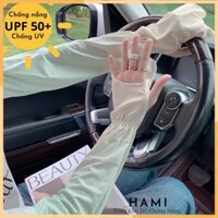 Găng Cánh Tay Chống Nắng Tia UV Tiện Dụng , vải lụa lạnh siêu mát ( loại rộng không bó sát) che kín bàn Cao Cấp
