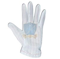 Găng dệt kim tĩnh điện Vinilon trắng kẻ Trung Quốc không hạt