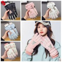 Găng tay ấm áp mùa đông TOBIE, Găng tay trượt tuyết hình gấu dễ thương, Thiết bị đi xe đạp chống trượt Găng tay xe máy màu hồng dành cho nữ