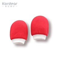 Găng tay ấm mùa thu đông cho trẻ sơ sinh, găng tay cotton nguyên chất chống trầy xước cho bé trai và bé gái, găng tay bảo vệ ba lớp cotton màu đỏ