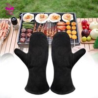 Găng Tay Bằng Da Cách Nhiệt Chống Cháy Để Nướng Thịt bbq Tiện Dụng Và Bền