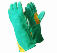 Găng tay bảo hộ da lộn hàn màu xanh