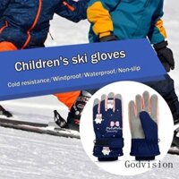 Găng tay BB Kids Găng tay giữ nhiệt ngoài trời chống gió chống nước có họa tiết hoạt hình