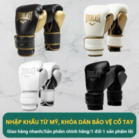Găng Tay Boxing Everlast Chính Hãng, Găng Tay Đấm Bốc Everlast Powerlock 2, Khoá Dán Bảo Vệ Cổ Tay, Đấm Bao/Pad/Sparring