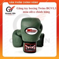 Găng tay boxing Twins air flow BGVL3 cao cấp chính hãng da bò màu ô liu
