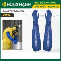 Găng tay cao su chống hóa chất Deltaplus VE766, chống mài mòn, chống dầu, bao tay cao su dài tay