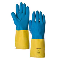 Găng tay cao su chống hóa chất Malaysia phối màu