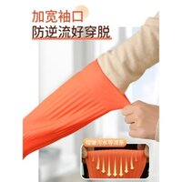 Găng tay cao su cực dài với lớp lót lông cừu, latex dày, chống nước và bền cho công việc gia đình, rửa bát, giặt giũ, nhà bếp, mùa đông
