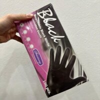 Găng Tay Cao Su Đen Chuyên dùng cho thợ làm tóc, barbershop, vào hóa chất Barbershop Disposable Black Gloves - HV