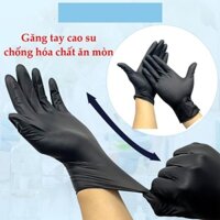 Găng tay cao su đen không bột (🎁Tặng+ Freeship💝) Bao tay y tế hỗ trợ spa phun xăm-1 hộp 100 chếc (50 đôi)