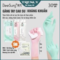 Găng tay cao su nhà bếp BEESURG, rửa bát, không mùi, chống nước, bảo vệ da tay(mua 2 tặng 1 gói khẩu trang KN95 cao cấp)