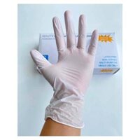 Găng tay cao su y tế không bột , hộp 100c sizeS - Trắng - Size M