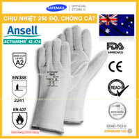 Găng Tay Chịu Nhiệt Ansell 42-474 Chống Cắt Cấp 5, Chịu 250 độ, Cơ Khí, Hàn Xì, Luyện Kim, Đúc...Chính Hãng SafeMall