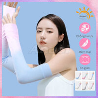 Găng tay chống nắng Anasi Ombre xỏ ngón cho nữ OB34 - Anasi Ombre Sun Protection Sleeves - Trắng - Hồng