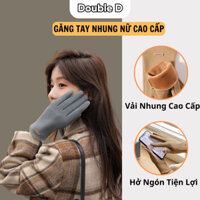 Găng tay chống nắng nữ, bao tay nam nữ đi xe máy vải nhung chống tia uv bao kín thời trang thiết kế hở ngón tiện dụng