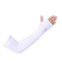 Găng tay chống nắng xỏ ngón, bao tay che nắng lái xe ô tô cho nam nữ đi phượt ngăn UV, phụ kiện xe hơi Tâm Luân - Trắng