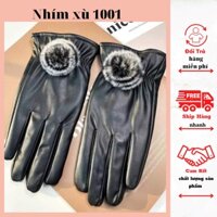 Găng tay da mùa đông nam nữ lót lông giữ nhiệt đi đường trời lạnh giá hàng đẹp