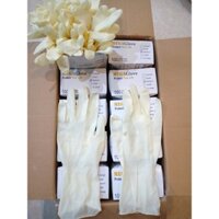 Găng tay dài 29cm, cao su Latex KHÔNG bột/CÓ bột Mega Glove, định lượng 9gr/cái, dày 0.11mm, màu trắng kem