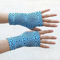 Găng tay đi xe đạp chống nắng mùa hè nam nữ loại mỏng Retro học sinh hở năm ngón nửa hình xăm sẹo 1.16 nửa ngón ngắn