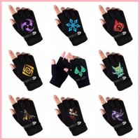 Găng Tay Găng Tay Genshin Nửa Ngón Găng Tay Anime Gõ Rõ Ràng Lightning Học Sinh Nam Nữ Lông Cừu Ấm Tất Tay Mùa Đông Trò Chơi Gõ Đi