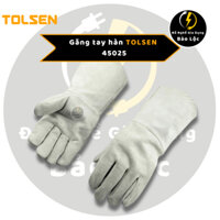 Găng tay hàn, bao tay dài chất liệu da bò sẻ cao cấp TOLSEN - 45025 - Chính Hãng
