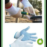 Găng tay len hạt nhựa