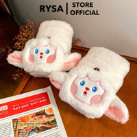 Găng tay len nữ lông cừu mùa đông bao tay hở ngón nam nữ giữ ấm hình thú dễ thương phụ kiện thời trang RYSA