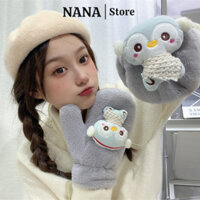 Găng tay len nữ mùa đông YUDA bao tay len lông cừu giữ ấm tất tay hình hoạt hình cute dễ thương phụ kiện thời trang GL03
