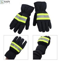 Găng tay lính cứu hỏa SAIN, Găng tay chịu nhiệt hàn chống cháy, Dây đeo phản quang chống cháy chuyên nghiệp Găng tay chống cháy chống cháy Lò sưởi