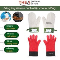 Găng tay lò nướng, bao tay silicone nấu ăn cách nhiệt, chống nóng, nhấc nồi, nướng bánh lò vi sóng - THEA