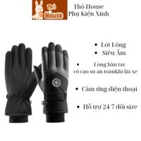 Găng Tay Mùa Đông Đi Xe Máy BOO Lót Lông Dày Nam Nữ Giữ Nhiệt Mùa Đông Cảm Ứng Đi Xe Máy,Đi Phượt