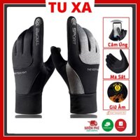 Găng tay mùa đông xe máy TUXA gang tay cảm ứng nỉ giữ ấm chống gió sương lạnh Bao tay chống nắng nam nữ xe máy đi phượt