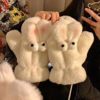 Găng tay nhung lông thỏ dễ thương NANA găng tay chống gió chống lạnh cho học sinh đi xe đạp lót lông nhung giữ ấm mùa đông cho nữ