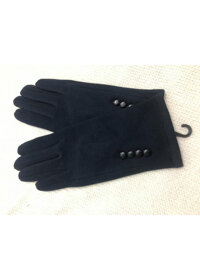 Găng tay nỉ cảm ứng cho nữ, màu đen, lót lông ấm áp