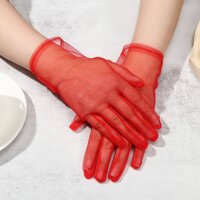 Găng tay ren trong màu đỏ cho Cô dâu và Dạ hội, đi tiệc, sự kiện MS 42734