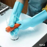 Găng Tay Rửa Bát Silicon Tạo Bọt Đa Năng- Siêu Bền- Chịu Nhiệt - Hàng Chính Hãng MINIIN - xanh dương