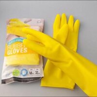 Găng tay rửa chén cao su tự nhiên Lock&amp;Lock đầy đủ 3 size S, M, L ETM801, ETM802, ETM803, ETM804, ETM805 - Size S 26cm màu vàng