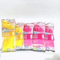 Găng tay rửa chén cao su tự nhiên Lock&amp;Lock đầy đủ 3 size S, M, L ETM801, ETM802, ETM803, ETM804, ETM805 - Size S 26cm màu vàng