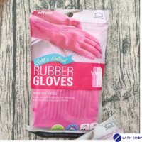 Găng tay rửa chén cao su tự nhiên Lock&amp;Lock đầy đủ 3 size S, M, L ETM801, ETM802, ETM803, ETM804, ETM805 - Size M 35cm màu hồng