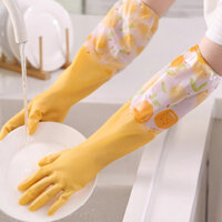 Găng tay rửa chén gia dụng làm bằng chất liệu cao su dày và sang trọng chống thấm nước