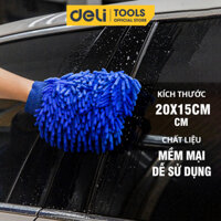 Găng Tay Rửa Xe Deli, Lau Rửa Ô Tô, Xe Máy, Cửa Kính, Đồ Dùng Gia Đình Tiện Dụng - Chất Liệu Mềm Mại, An Toàn - DL882004 - 20x15cm