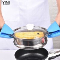 Găng tay silicone chịu nhiệt để xử lý bát đĩa, lò nướng, lò vi sóng, chịu nhiệt độ cao, kẹp tay cầm nồi chống trượt