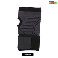 Găng tay tập gym, bao tay hở ngón bảo vệ bàn tay, có dây quấn trợ lực cổ tay BTFA01 - Đen 1 chiếc - M