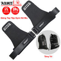 Găng Tay Tập GYM Hở Mu Bàn Tay Lifting Grips Aolikes Pro AL7639, Bộ Đôi Găng Tay Hở Mu Bảo Vệ Lòng Bàn Tay Hãng Aolike